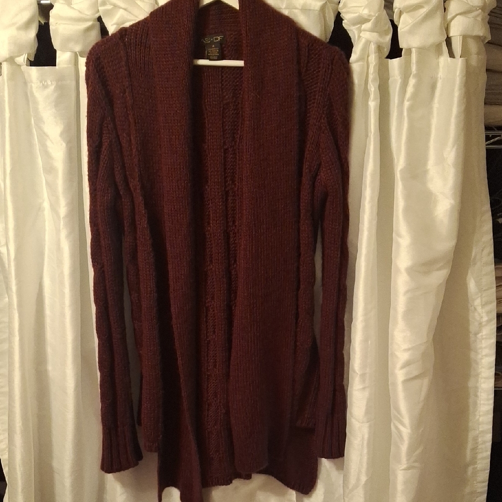 AS By DF Deep Burgundy Cardigan Wool Blend Med